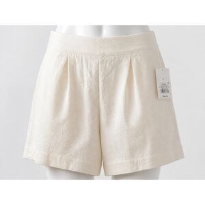 NWT A New Day Women’s Textured Cream Shorts – Size L – Elastic Waist, Pockets